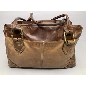 Vintage Wilsons Leather Genuine Leather 18"x9"x 6" Brown Travel Bag P144